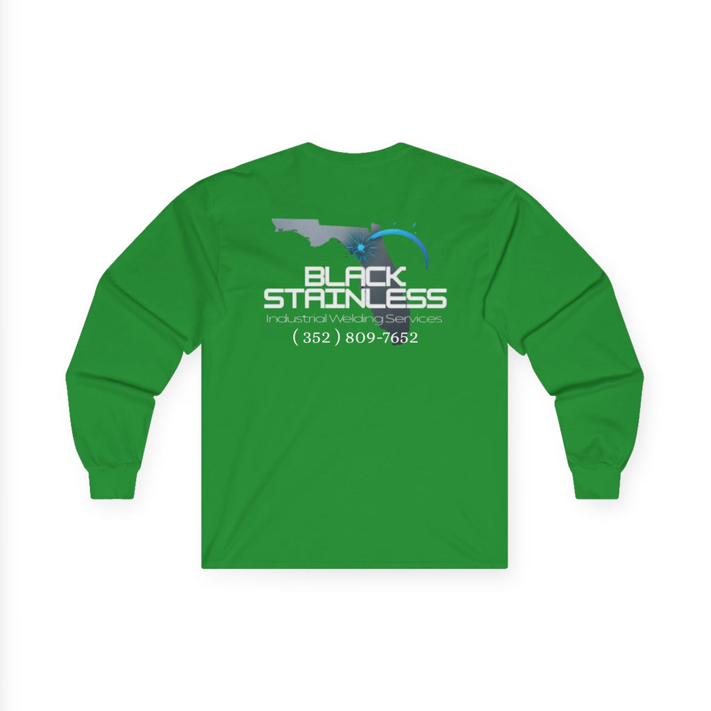 Two logo - Black Stainless Long Sleeve Tee — Industrial Welding Services