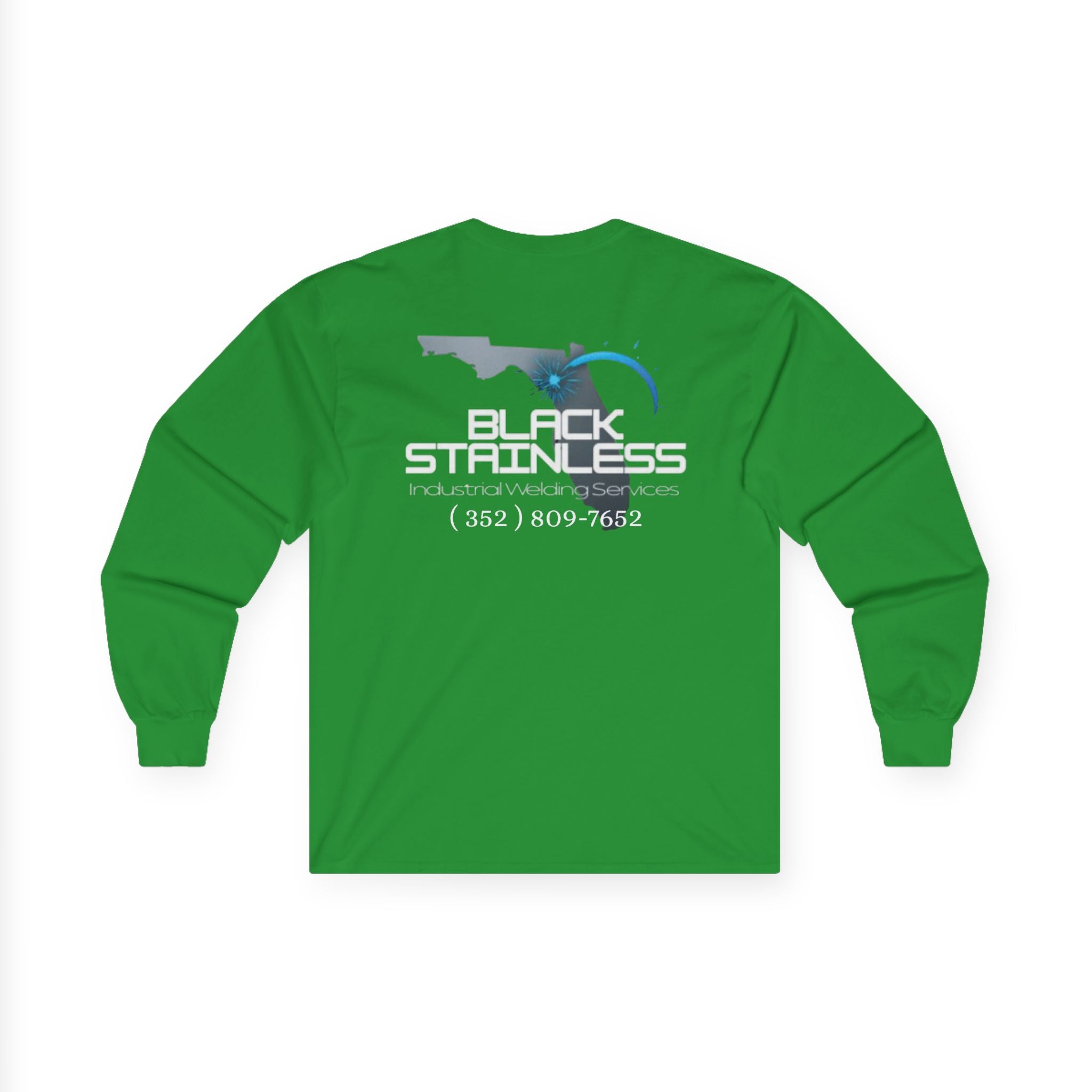 Two logo - Black Stainless Long Sleeve Tee — Industrial Welding Services