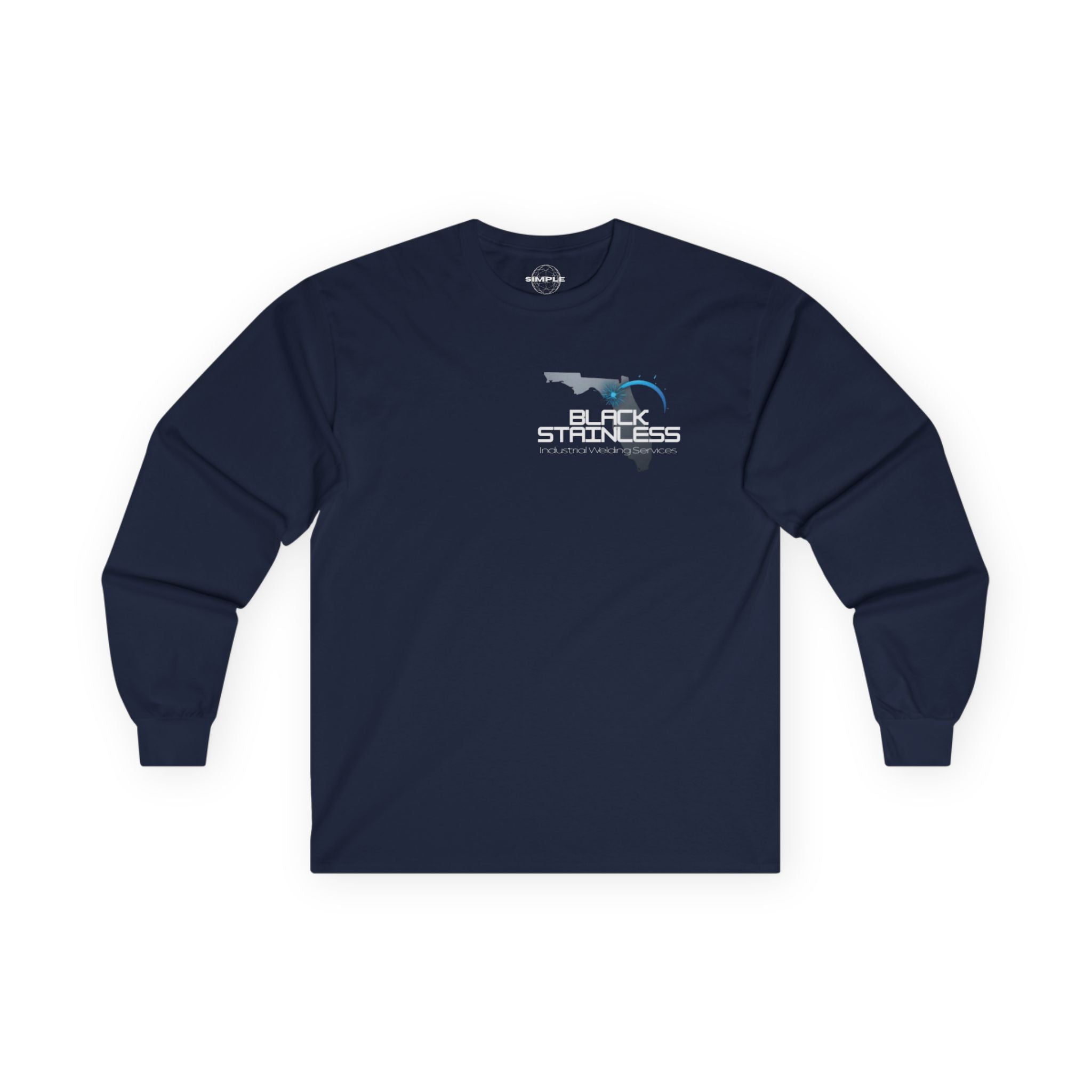 Two logo - Black Stainless Long Sleeve Tee — Industrial Welding Services