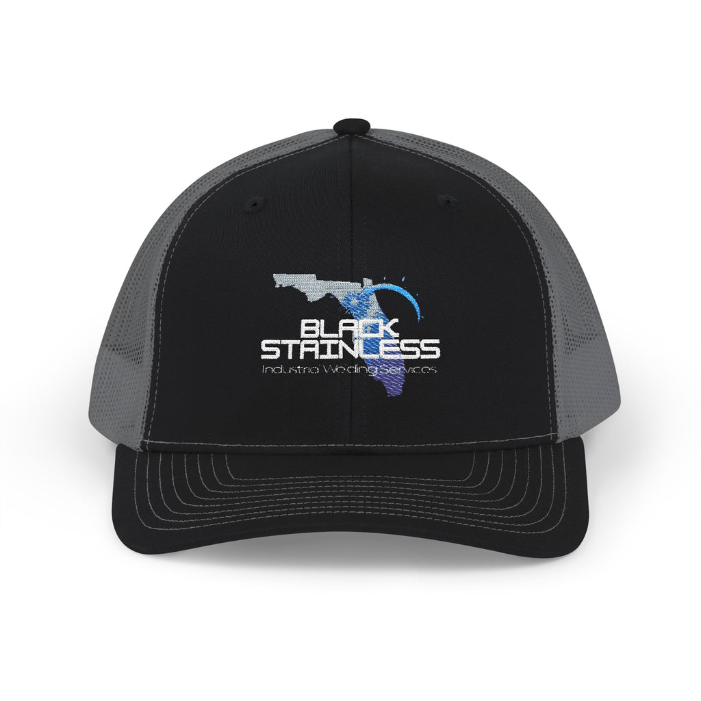 Black Stainless Strongness Embroidered Snapback Trucker Cap
