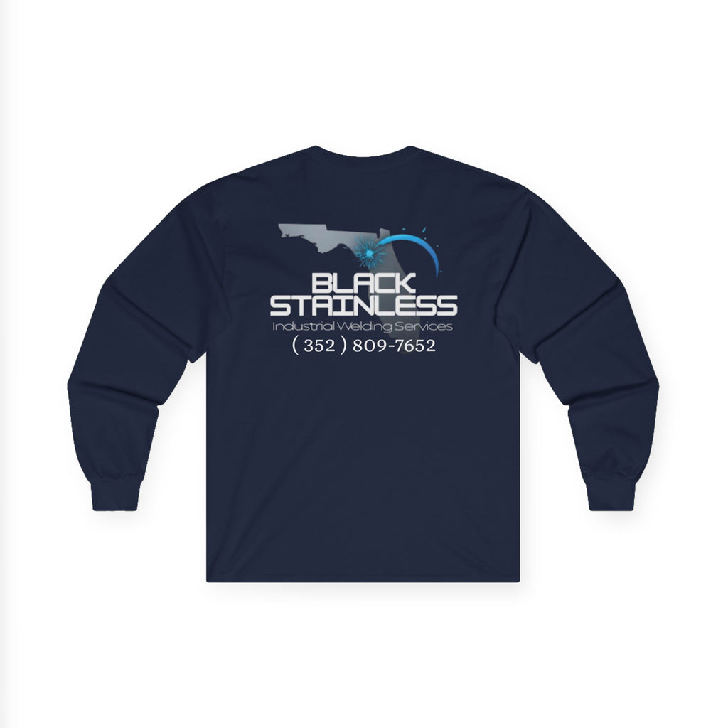 Two logo - Black Stainless Long Sleeve Tee — Industrial Welding Services