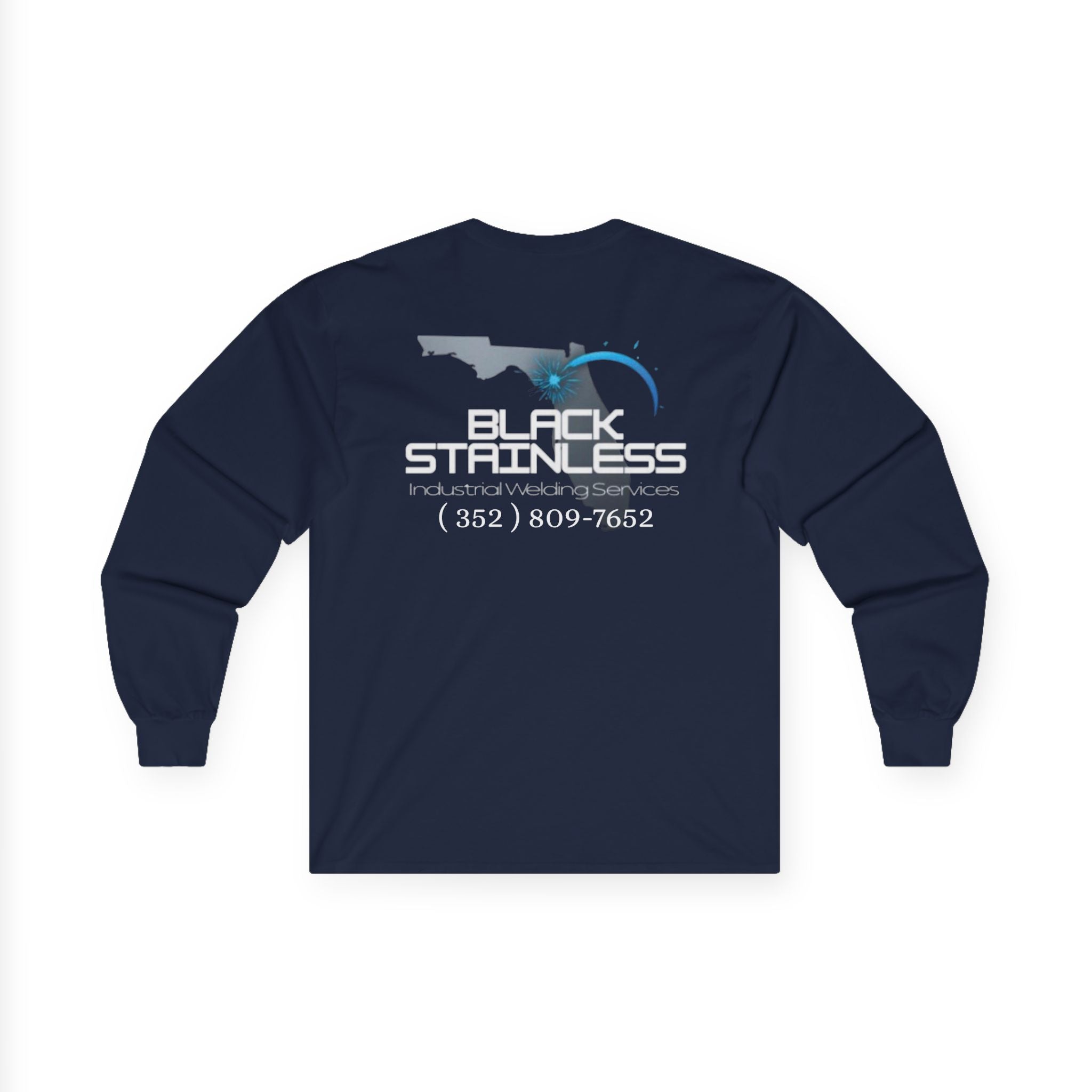 Two logo - Black Stainless Long Sleeve Tee — Industrial Welding Services