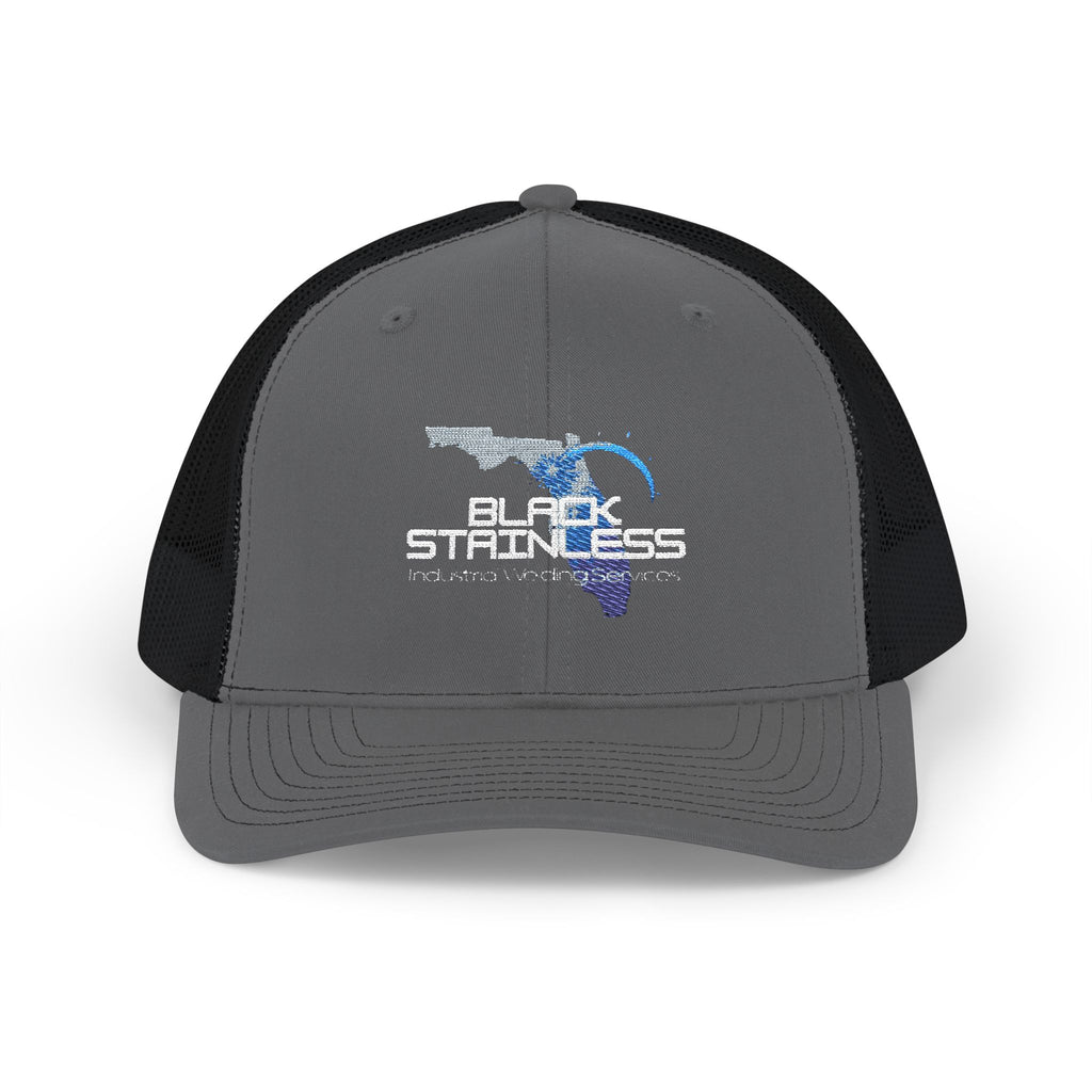 Black Stainless Strongness Embroidered Snapback Trucker Cap