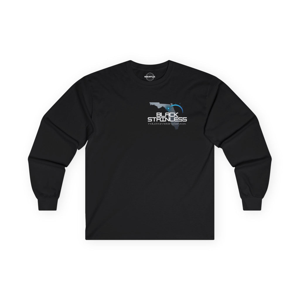 Two logo - Black Stainless Long Sleeve Tee — Industrial Welding Services