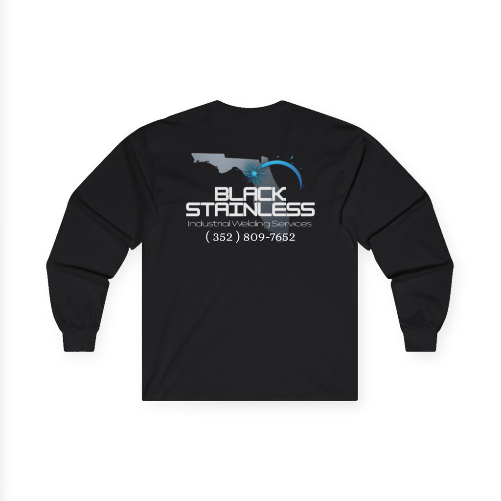 Two logo - Black Stainless Long Sleeve Tee — Industrial Welding Services
