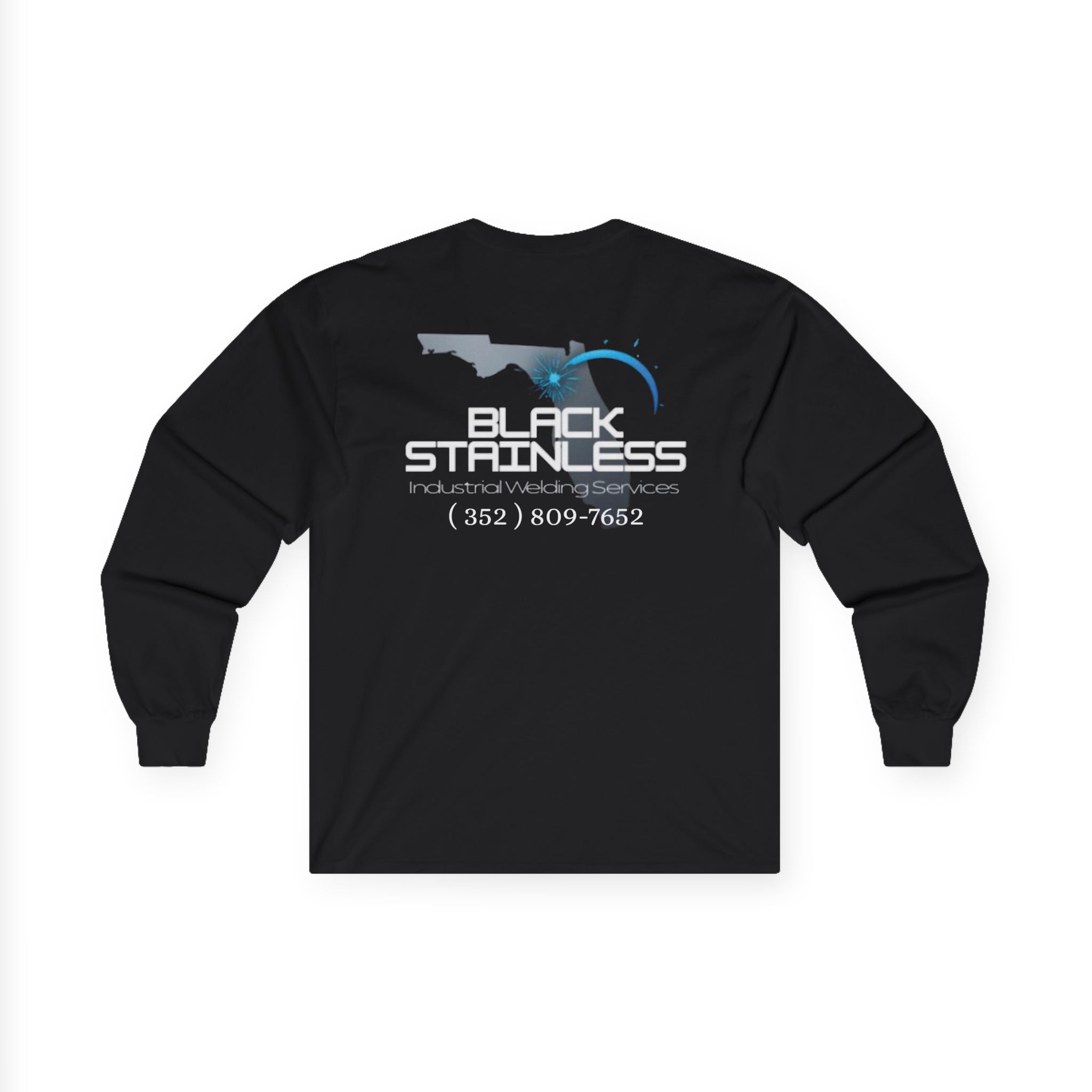 Two logo - Black Stainless Long Sleeve Tee — Industrial Welding Services