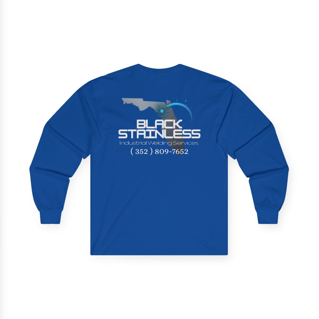 Two logo - Black Stainless Long Sleeve Tee — Industrial Welding Services