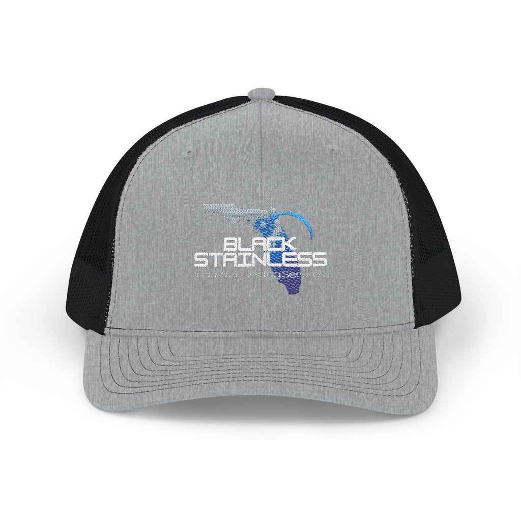 Black Stainless Strongness Embroidered Snapback Trucker Cap