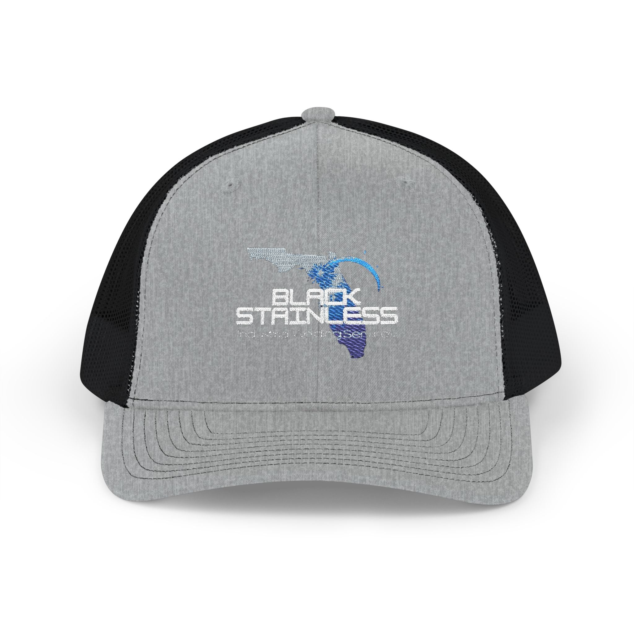 Black Stainless Strongness Embroidered Snapback Trucker Cap