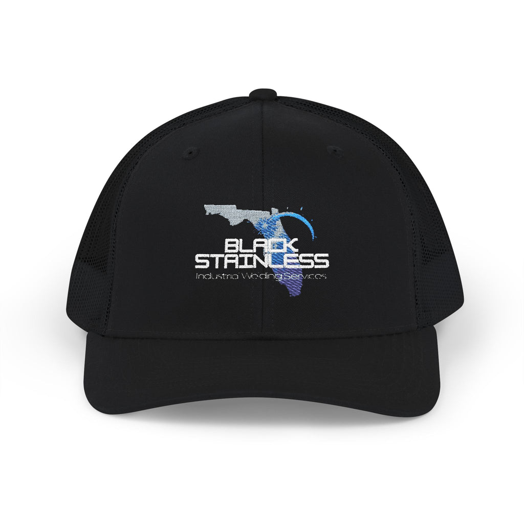 Black Stainless Strongness Embroidered Snapback Trucker Cap